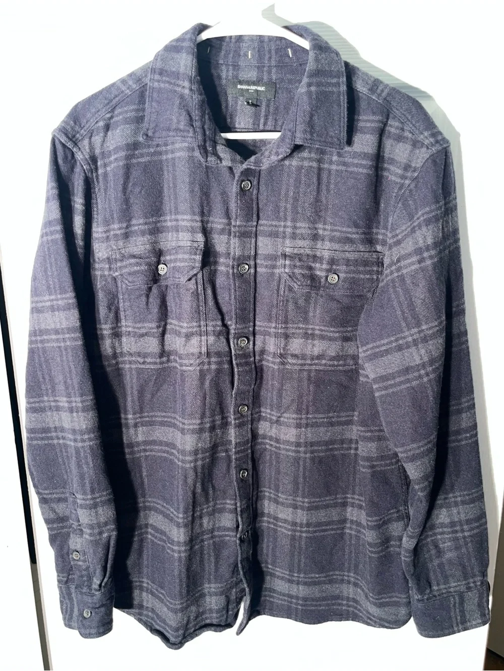 Banana Republic Flannel Men’s Long Sleeve Button Down Shirt Large L Cotton